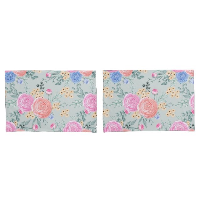 Funda de almohada floral (Anverso - Set)