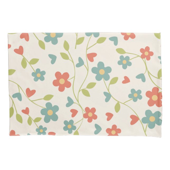 Funda de almohada floral de patrón (Anverso)