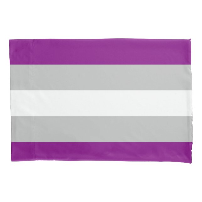 funda de almohada Gris-asexual de la bandera (Anverso)