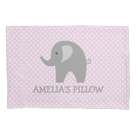 Funda de almohada gris rosada linda del dormitorio