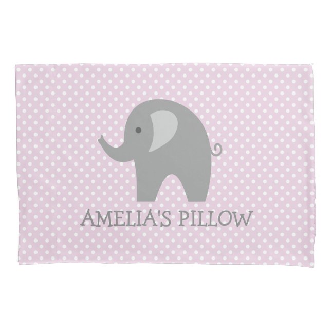 Funda de almohada gris rosada linda del dormitorio (Anverso)