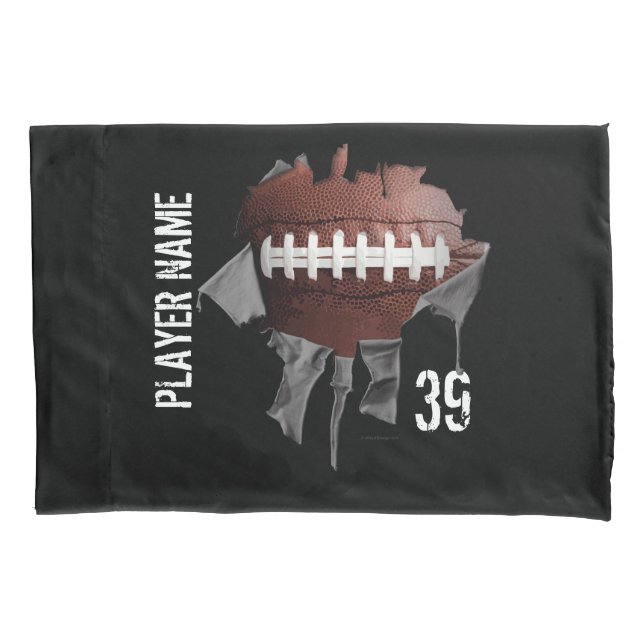 Funda de almohada oscura personalizada fútbol (Anverso)