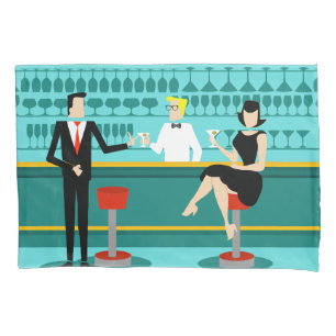 Funda de almohada retra del salón de cóctel