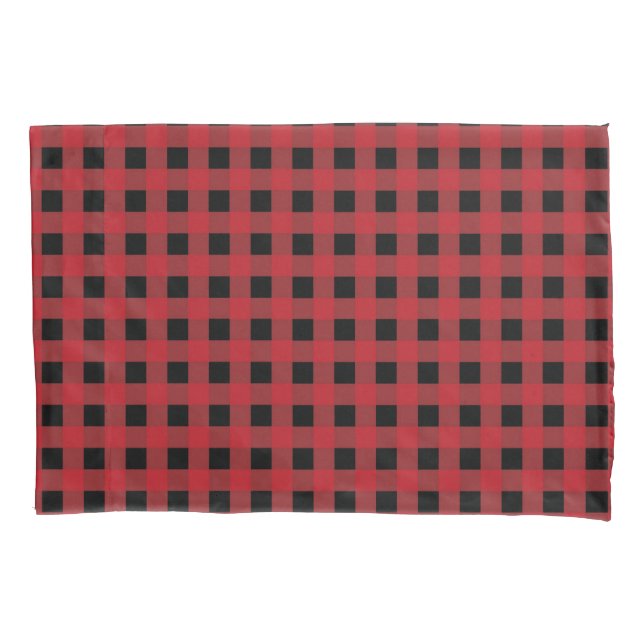Funda de almohada roja de búfalo revestido para la (Anverso)