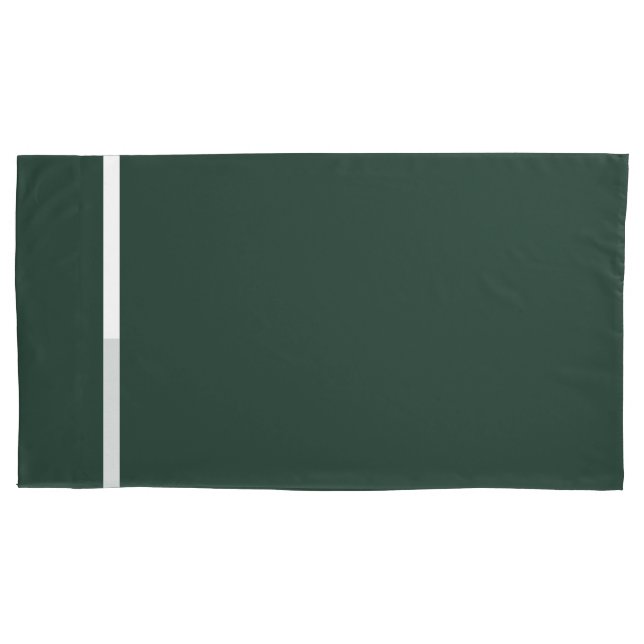 Funda de Almohada Verde Oscuro + Ribete Blanco (Anverso-izquierdo)