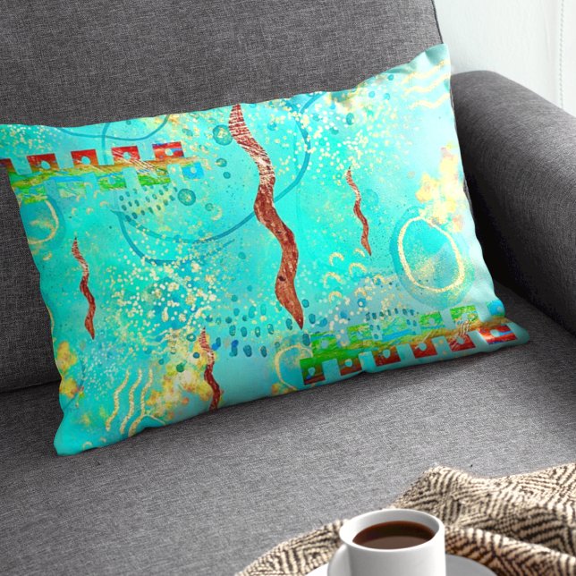Funda de almohadas con cielo azul turquesa y dorad (Subido por el creador)