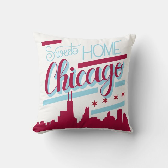 funda de almohadas de chicago dulce hogar, decorac (Anverso)