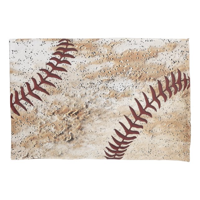 Funda de almohadas rusticas de béisbol de aspecto  (Anverso)