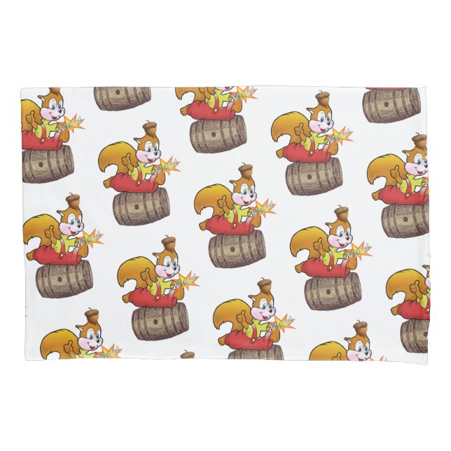 Funda de almohadas Squirrel Acorn Barrel (Anverso)