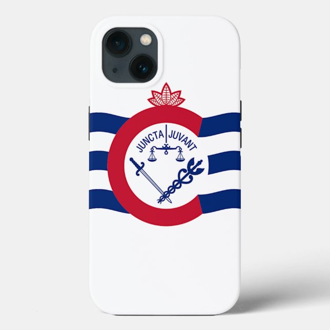 Funda de Apple Patriótico-Mate, bandera de Cincinn (Reverso )