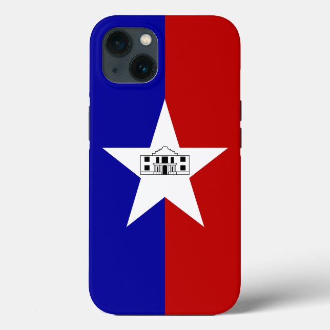 Funda de Apple Patriótico Mate, bandera de San Ant (Reverso )