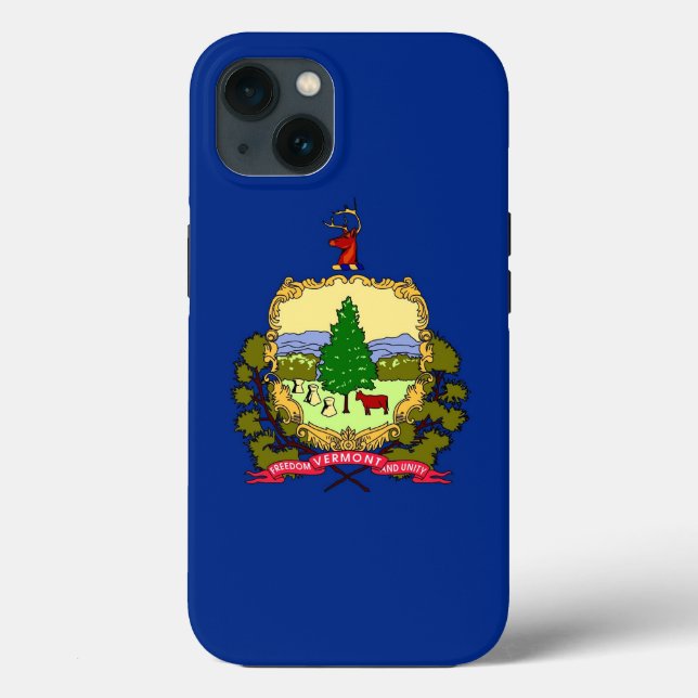 Funda de Apple Patriótico-Mate, bandera de Vermont (Reverso )