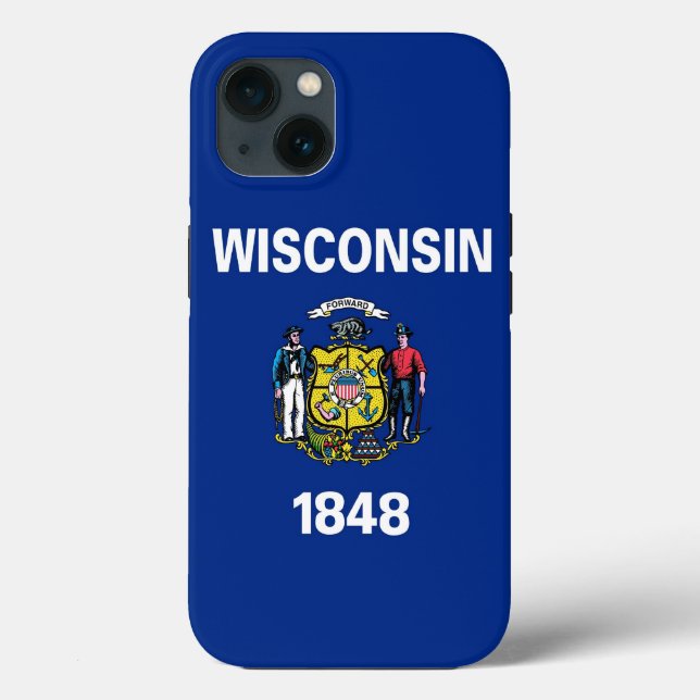 Funda de Apple Patriótico-Mate, bandera de Wiscons (Reverso )