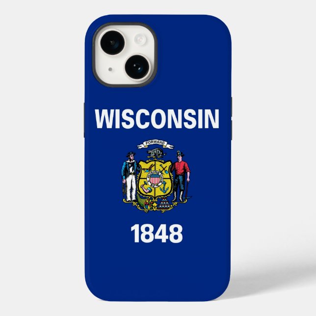 Funda de Apple Patriótico-Mate, bandera de Wiscons (Reverso )