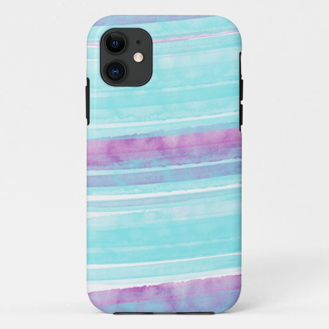 Funda de Aqua y Purple Watercolor iPhone 5/5s (Reverso)
