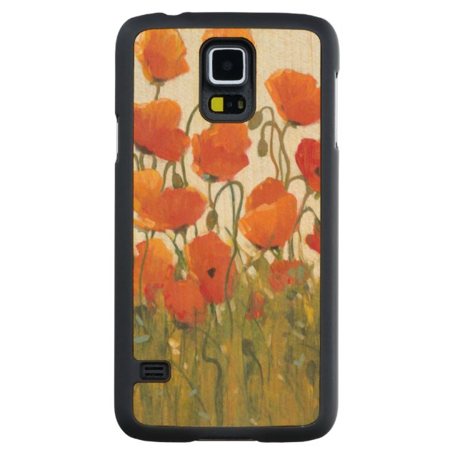 Funda De Arce Para Galaxy S5 De Carved Filas de amapolas I (Reverso)