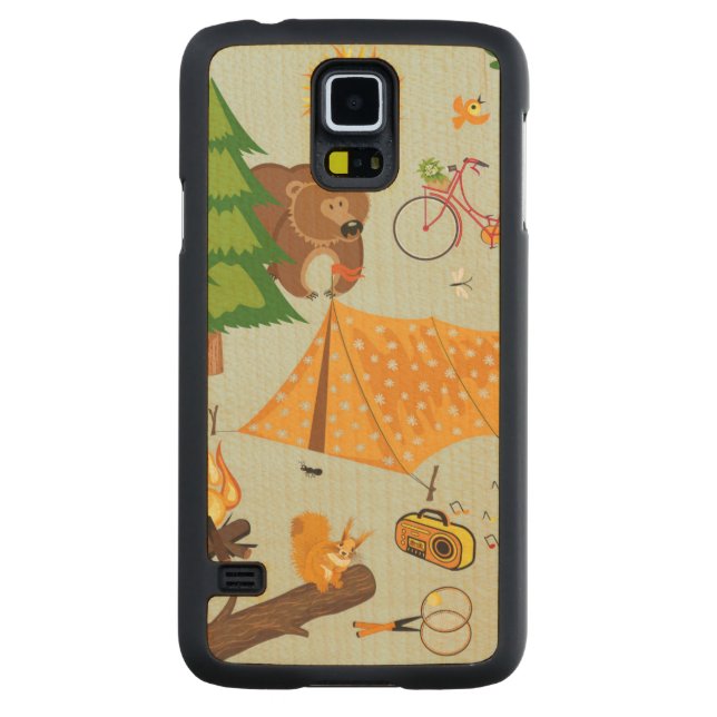 Funda De Arce Para Galaxy S5 De Carved Modelo que acampa (Reverso)