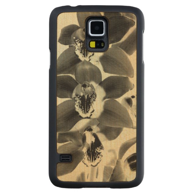 Funda De Arce Para Galaxy S5 De Carved Orquídeas Rubor Paneles IV (Reverso)
