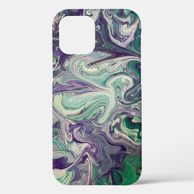 funda de arte para iPhone 12 Pro - Púrpura y verde (Reverso )
