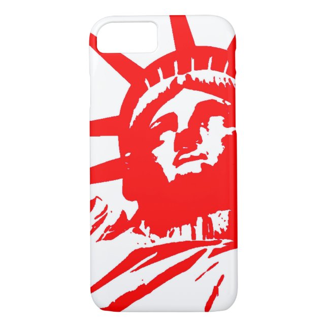 Funda de arte pop rojo y blanco Lady Liberty para  (Reverso)