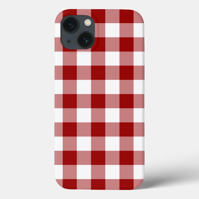 Funda de batería del patrón de Gingham rojo y blan (Reverso)