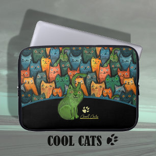 Funda de bolsa para portátiles del patrón de gatos