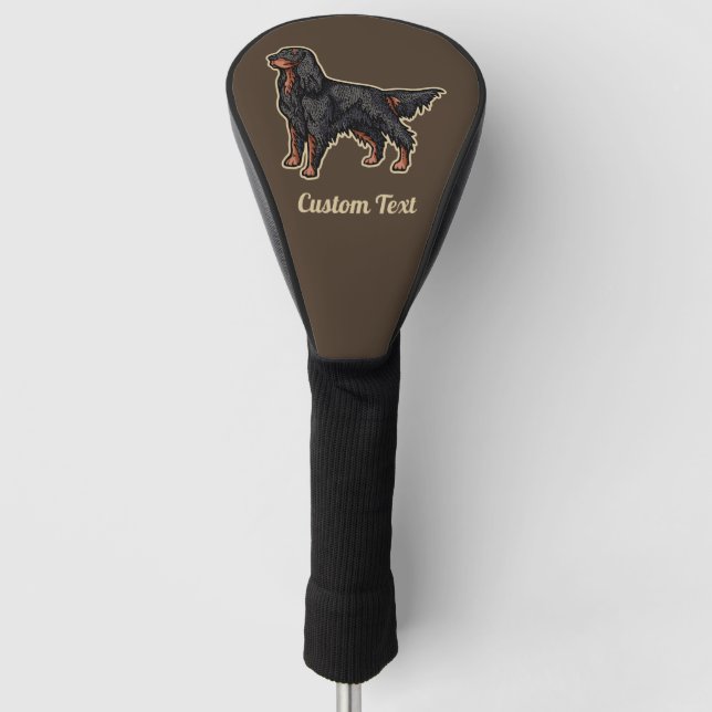 Funda de cabeza de golf de Gordon Setter Ilustraci (Anverso)