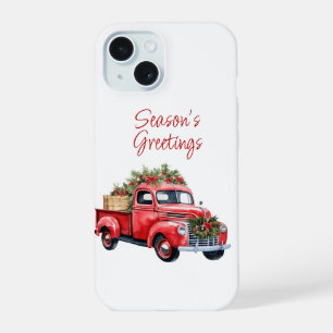 funda de Camión Rojo para iPhone 15 Navidades