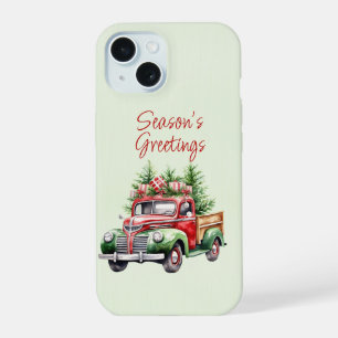 funda de camiones de vintage para iPhone 15 Navida