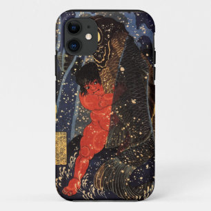 Funda Para iPhone 11 坂田金時と巨鯉, 国芳, Sakata Kintoki y carpa enorme,