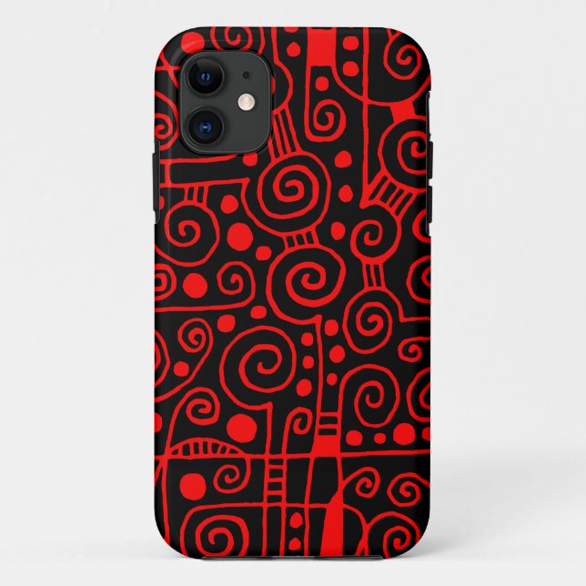 Funda De Case-Mate Para iPhone 040512 - Rojo sobre negro (Reverso)