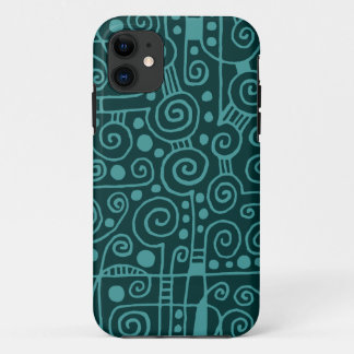 Funda Para iPhone 11 040512 - Verde oceánico sobre verde oscuro