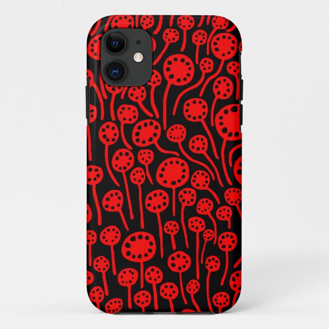 Funda De Case-Mate Para iPhone 090512 Rojo sobre negro (Reverso)