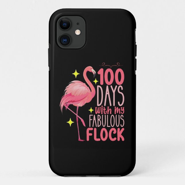 Funda De Case-Mate Para iPhone 100 Días Con Mi Fabulosa Escuela Flamingo (Reverso)