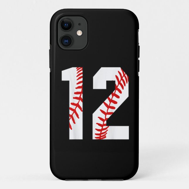 Funda De Case-Mate Para iPhone 12.º cumpleaños Béisbol Gran Número Doce (Reverso)