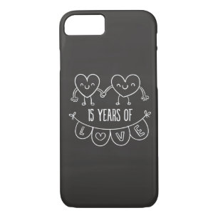 Funda Para iPhone 8/7 15° Aniversario Regalo Corazones de Chalk
