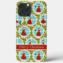 Funda Para iPhone 13 Pro Max 1950's Vintage Christmas