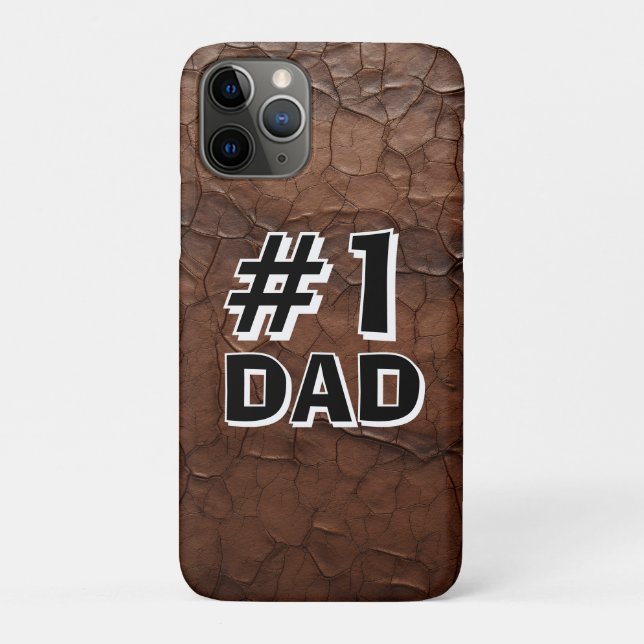 Funda De Case-Mate Para iPhone #1 Papá de cuero (Reverso)