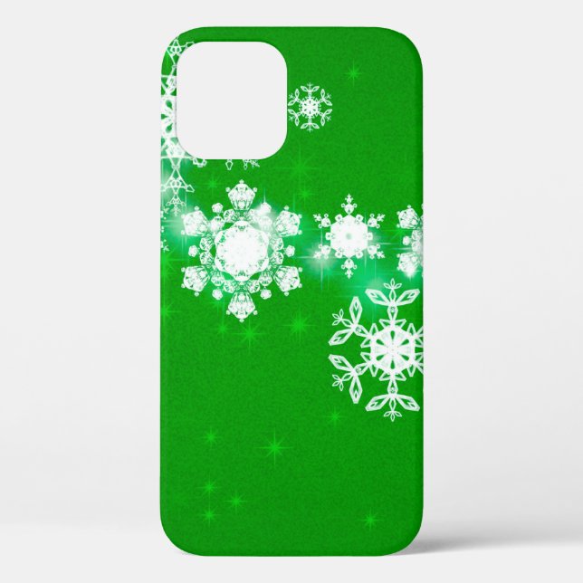 Funda De Case-Mate Para iPhone 2.º ilustracion. Copos de nieve en el fondo. Santo (Reverso )