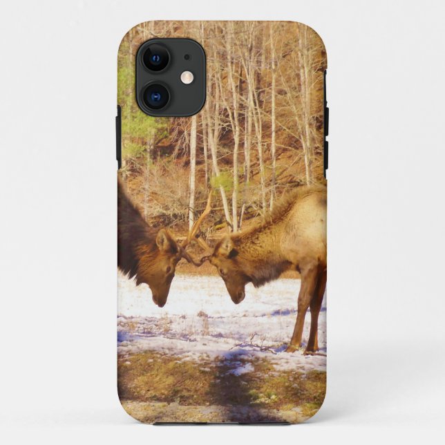 Funda De Case-Mate Para iPhone 2~ dos toros en la nieve (Reverso)