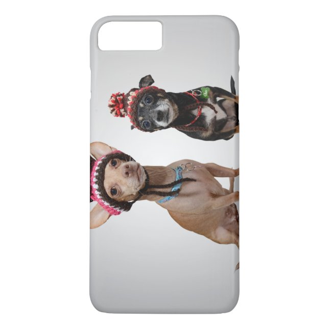 Funda De Case-Mate Para iPhone 2 perros con gorras graciosos (Reverso)