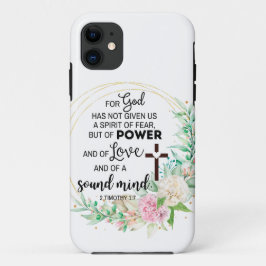 Funda Para iPhone 11 2 Timoteo 1:7 Dios no ha dado espíritu de miedo