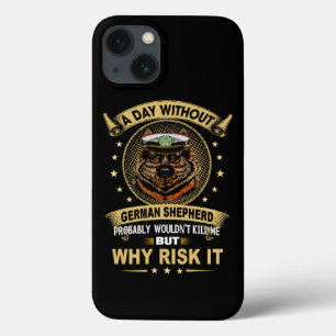 Funda Para iPhone 13 2 Un día sin pastor alemán probablemente no