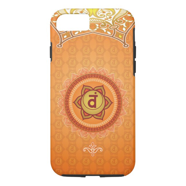Funda De Case-Mate Para iPhone 2da Chakra (sacro) caja anaranjada del teléfono de (Reverso)