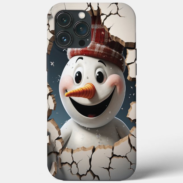 Funda De Case-Mate Para iPhone 3.ᵉʳ navidad gracioso de Snowman (Reverso )
