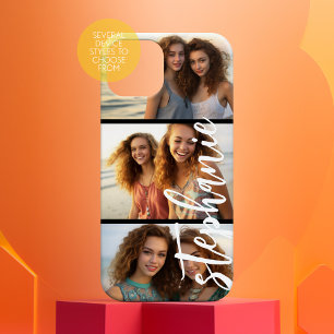 Funda Para iPhone 15 3 Collage de fotos - Imágenes horizontales con nom