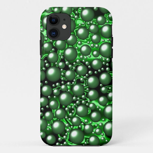 Funda De Case-Mate Para iPhone 3 d burbujas verdes (Reverso)