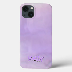 Funda Para iPhone 13 3 d Efectos de texto Fondo sinuoso morado y rosado