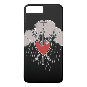 Funda Para iPhone 8 Plus/7 Plus 3 de Swords Love Heart Tarot Ilustracion