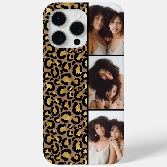 Funda De Case-Mate Para iPhone 3 Photo Brown And Gold Leopard Print (Reverso )